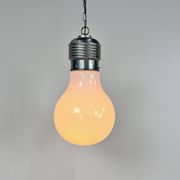 Vintage pendant lamp oversized light bulb by nuova elleluce, 1970