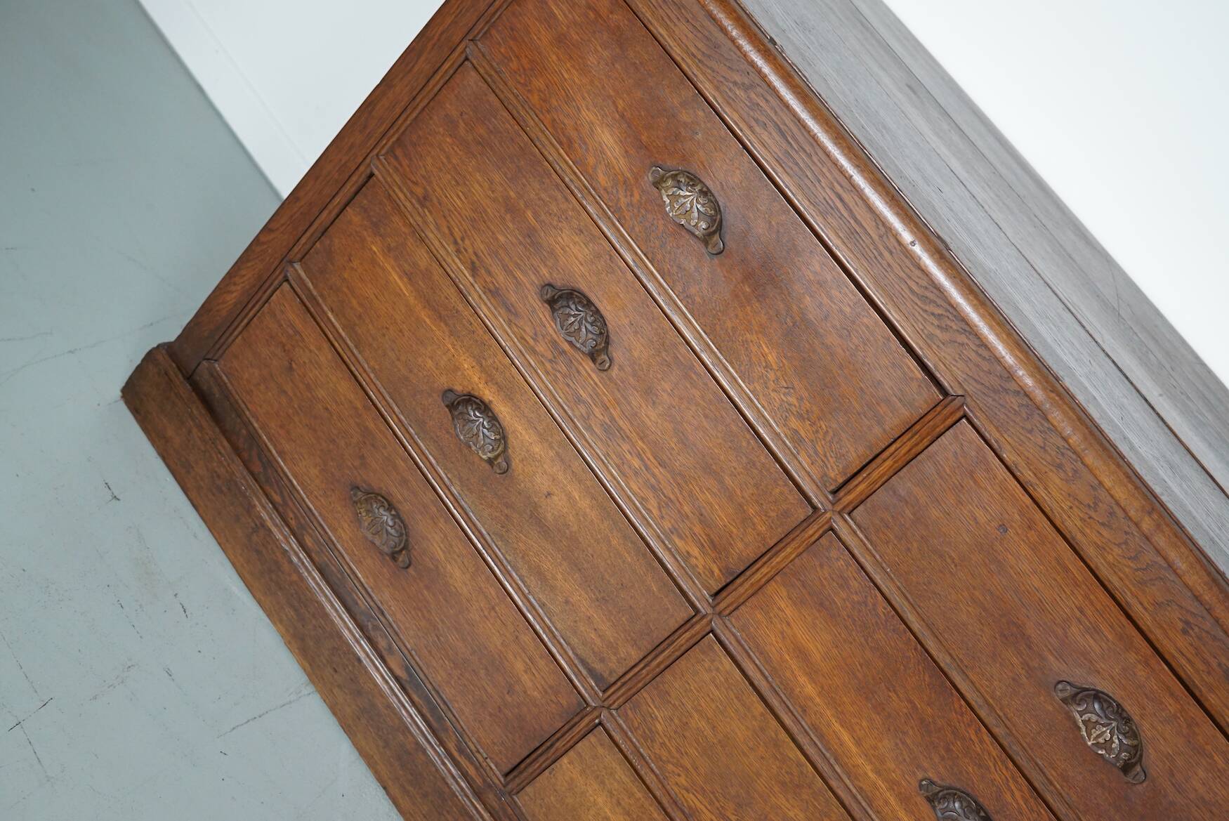 Antique Oak Apothecary / Filing Cabinet, France, 19th Century