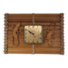 Horloge Kiple ,en bambou et billes ,année 60