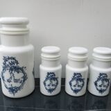 Apothecary jars in opaline