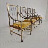 Unique set of mid-century style dining and lounge chairs – gilded, made between 1940-1948 by Flanders Industries Inc, Fort Smith, Arkansas