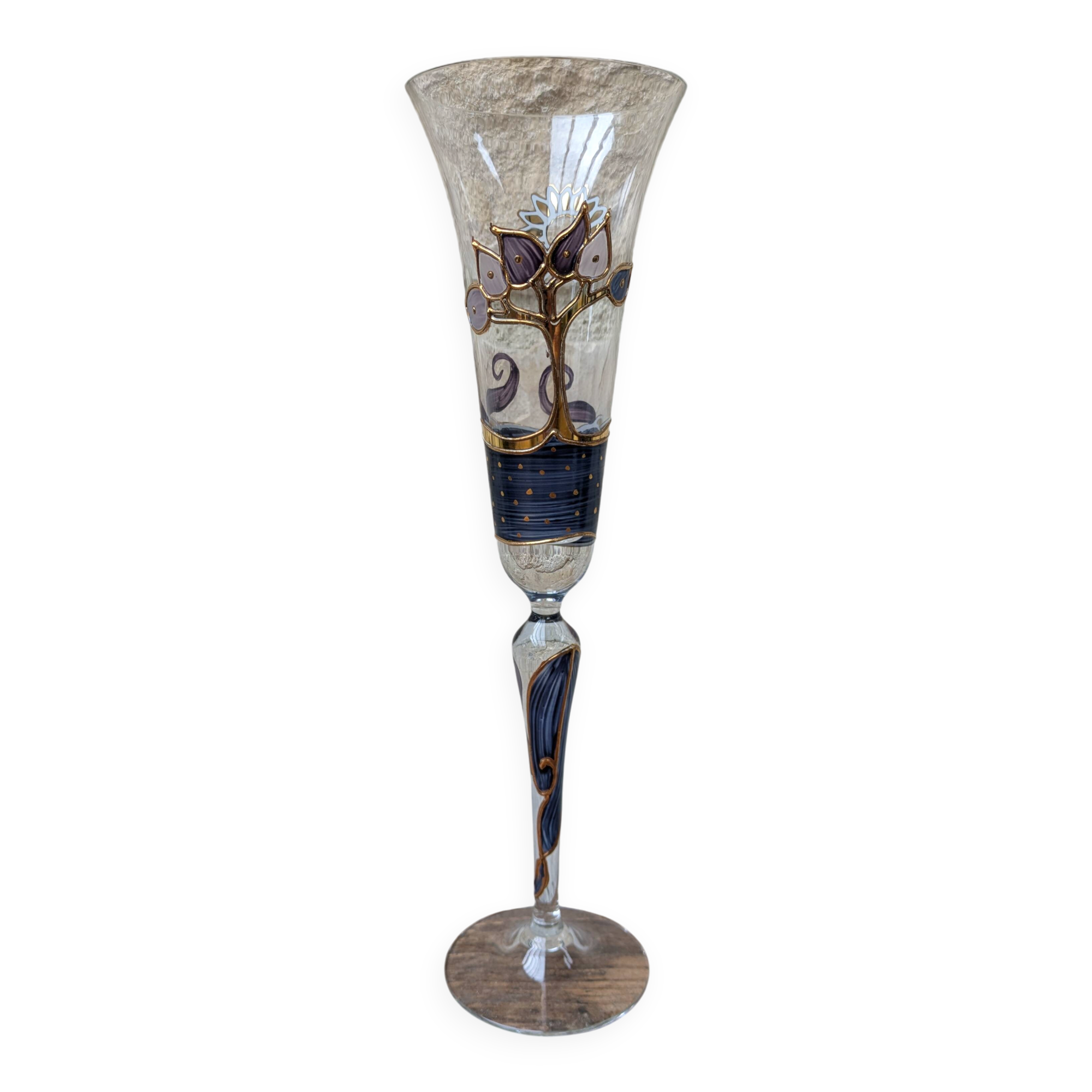 Champagne flute Paul Nagel collection Rêveries model Nocturne hand-painted