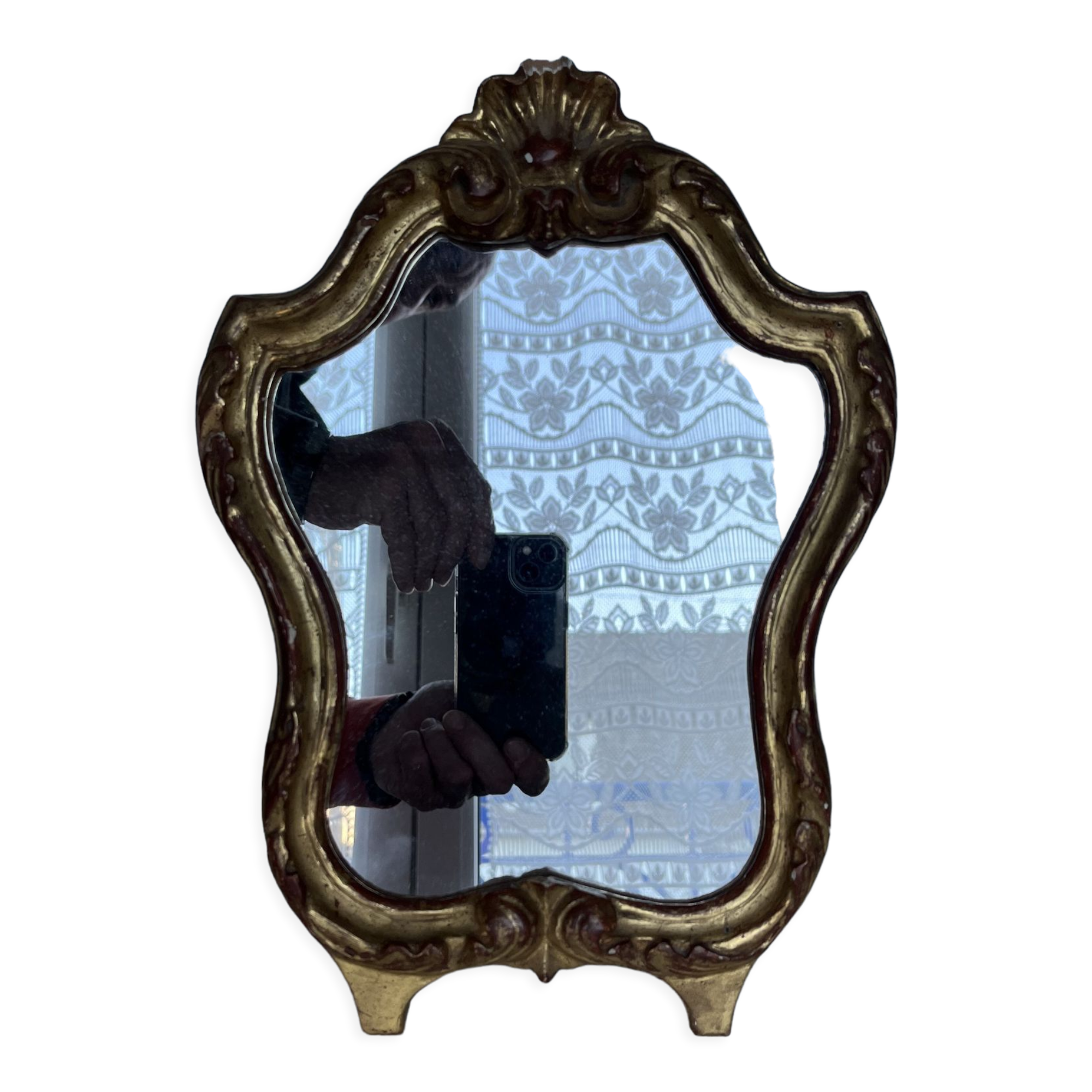 Gilded wood mirror, 32x22 cm