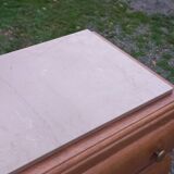 Commode en chêne pieds compas 4 tiroirs, 1950