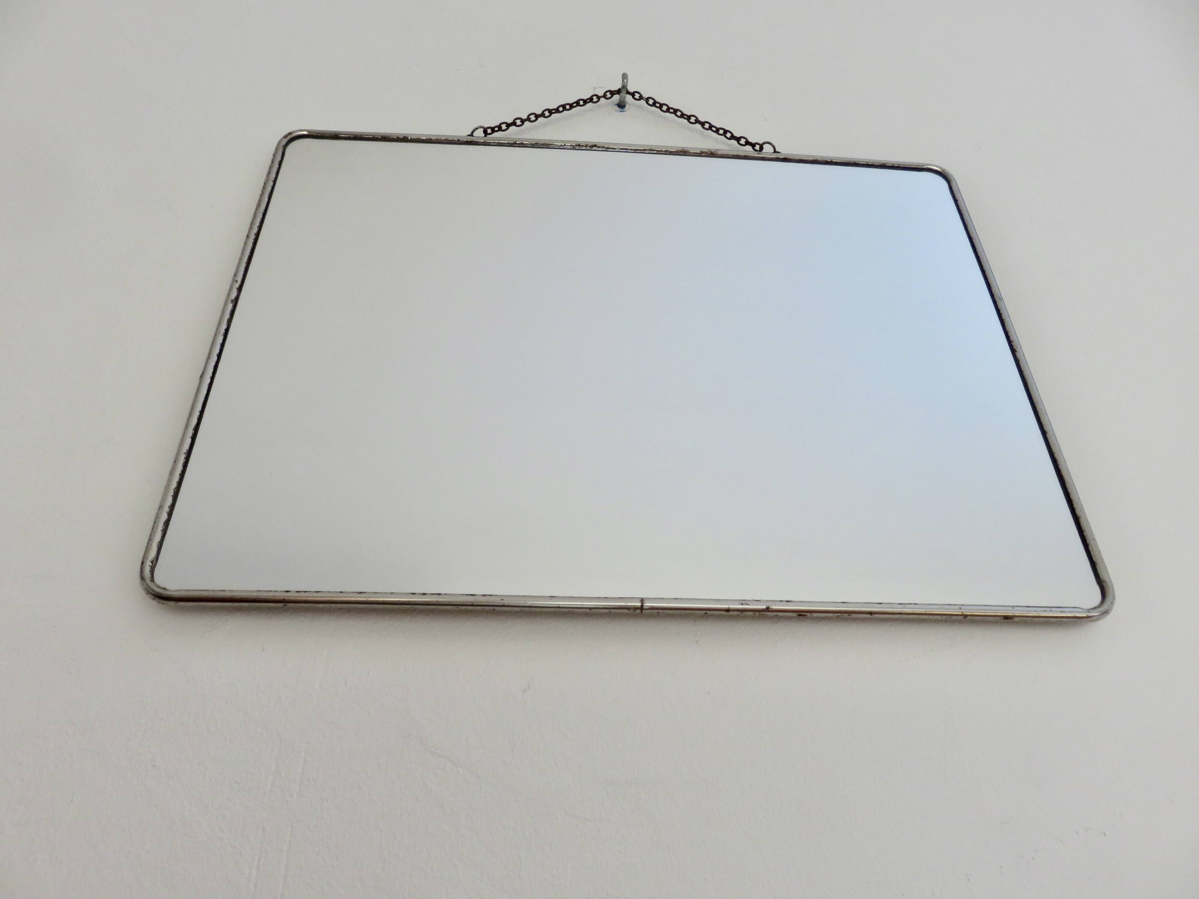 Very old XXL barber mirror with chain, art deco 40s 50s