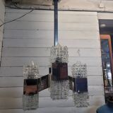 Chrome and glass pendant chandelier by Sciolari, Italy, 1960s