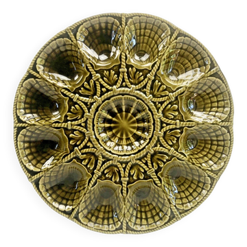 Antique oyster plate barbotine Sarreguemines
