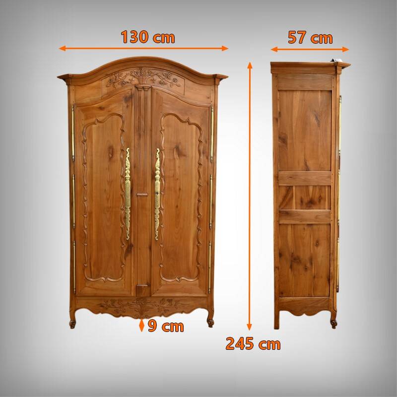 Nantaise Cherrywood Wardrobe, Louis XV Style – Part 1 of the 19th Century