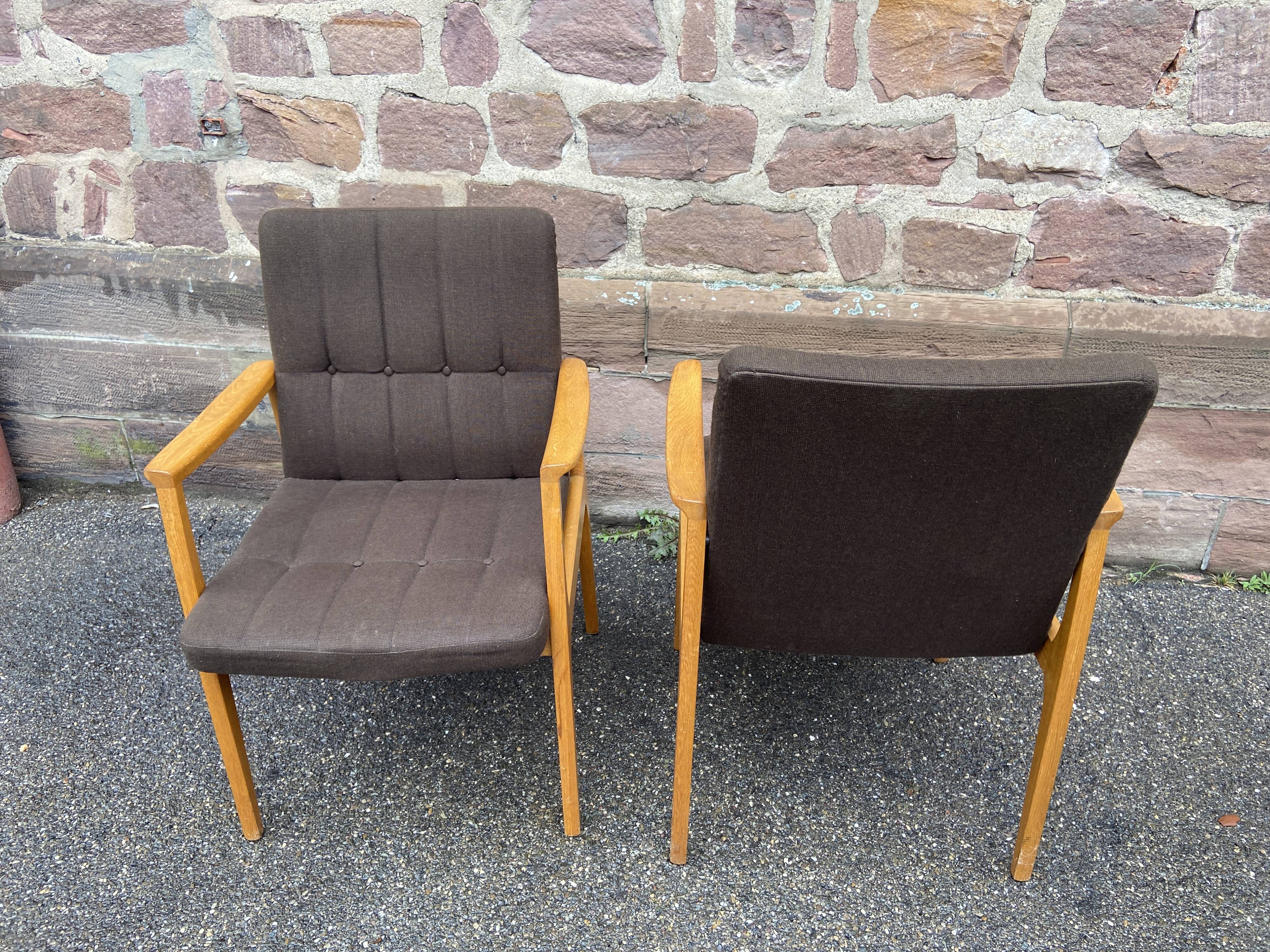 Pair of armchairs scandinavian lounge chairs 60s fröscher kg