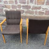 Paire de fauteuils chaises scandinave lounge années 60 fröscher kg