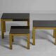 3 tables gigognes Régence en laiton, Belgique années 80