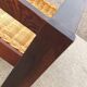 Vintage 1970s coffee table 137 cm wenge smoked glass  wicker basket