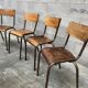 4 vintage school chairs
