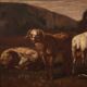 Pastoral landscape italian painting from the 18th century