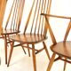 Set of 6 vintage Ercol elm & beech Goldsmith dining chairs mid century
