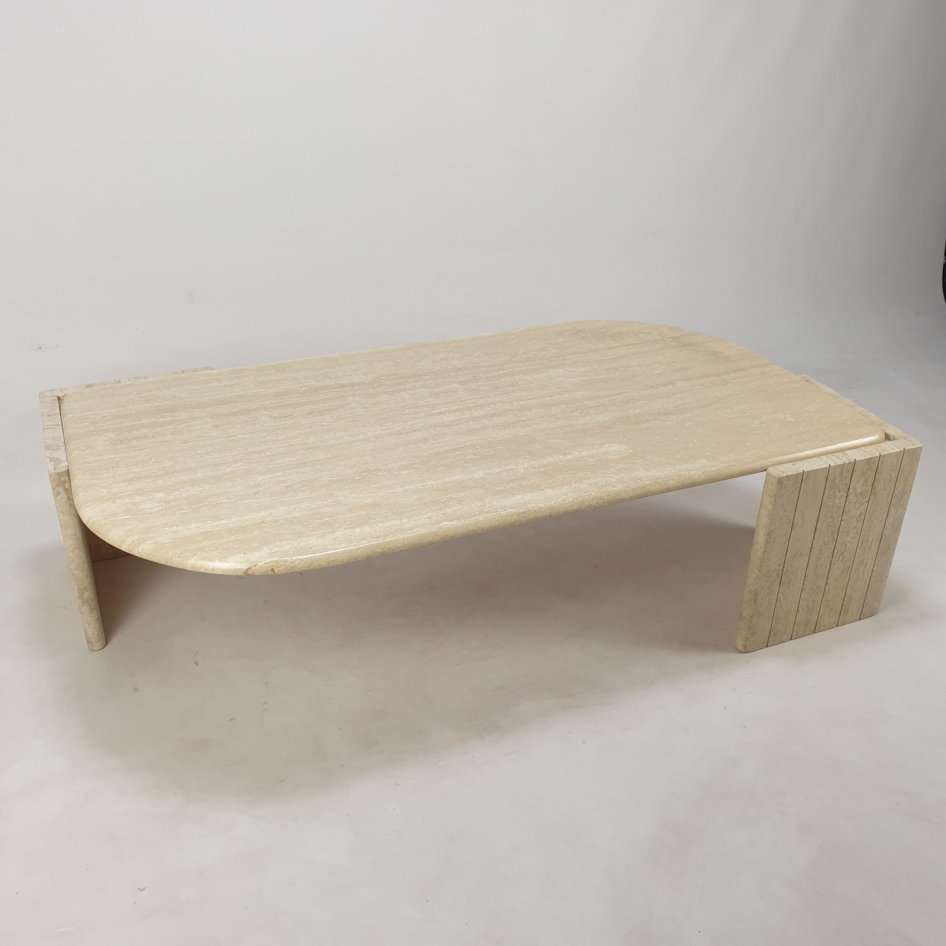 Italian travertine coffee table, 1980s