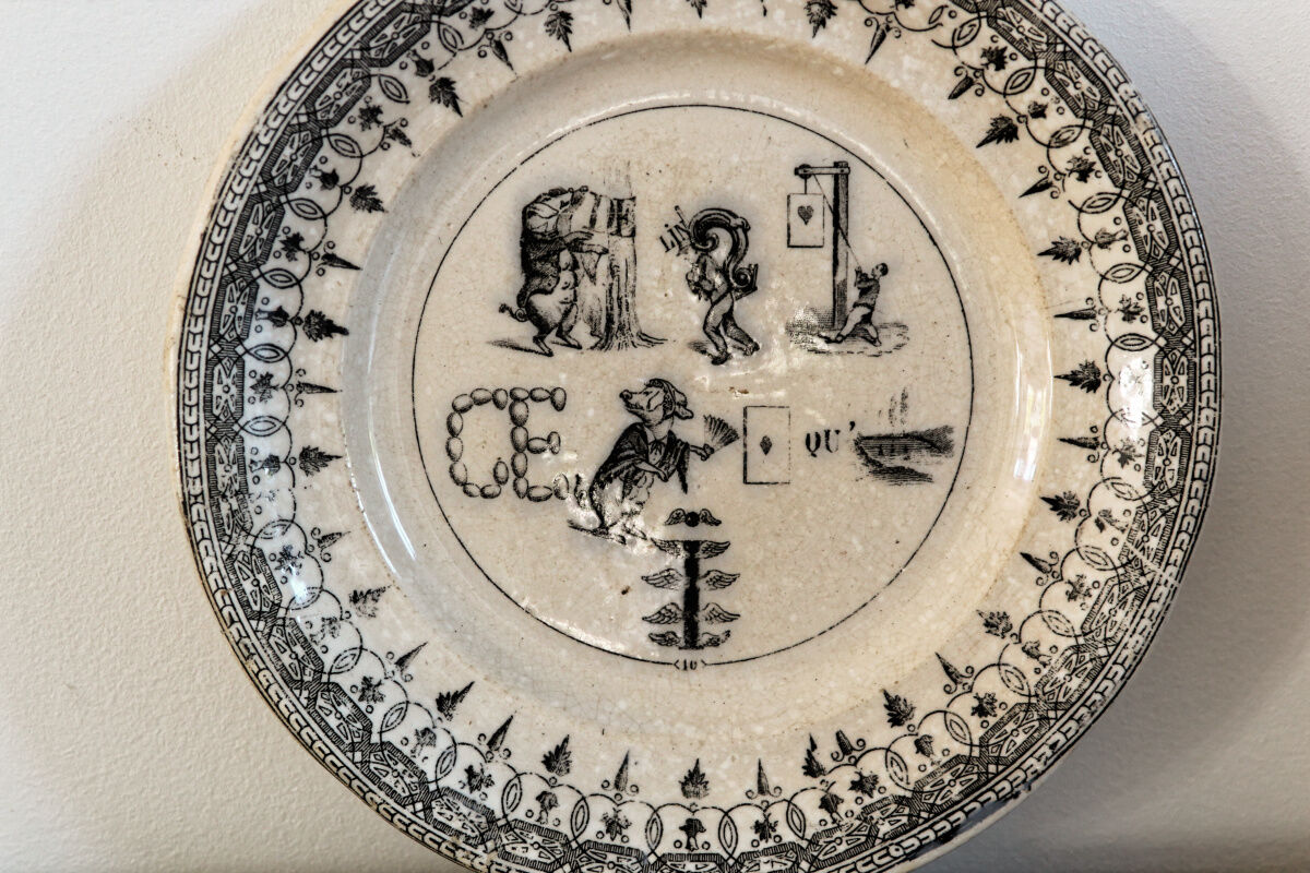 Plate talking rébus, 19th century