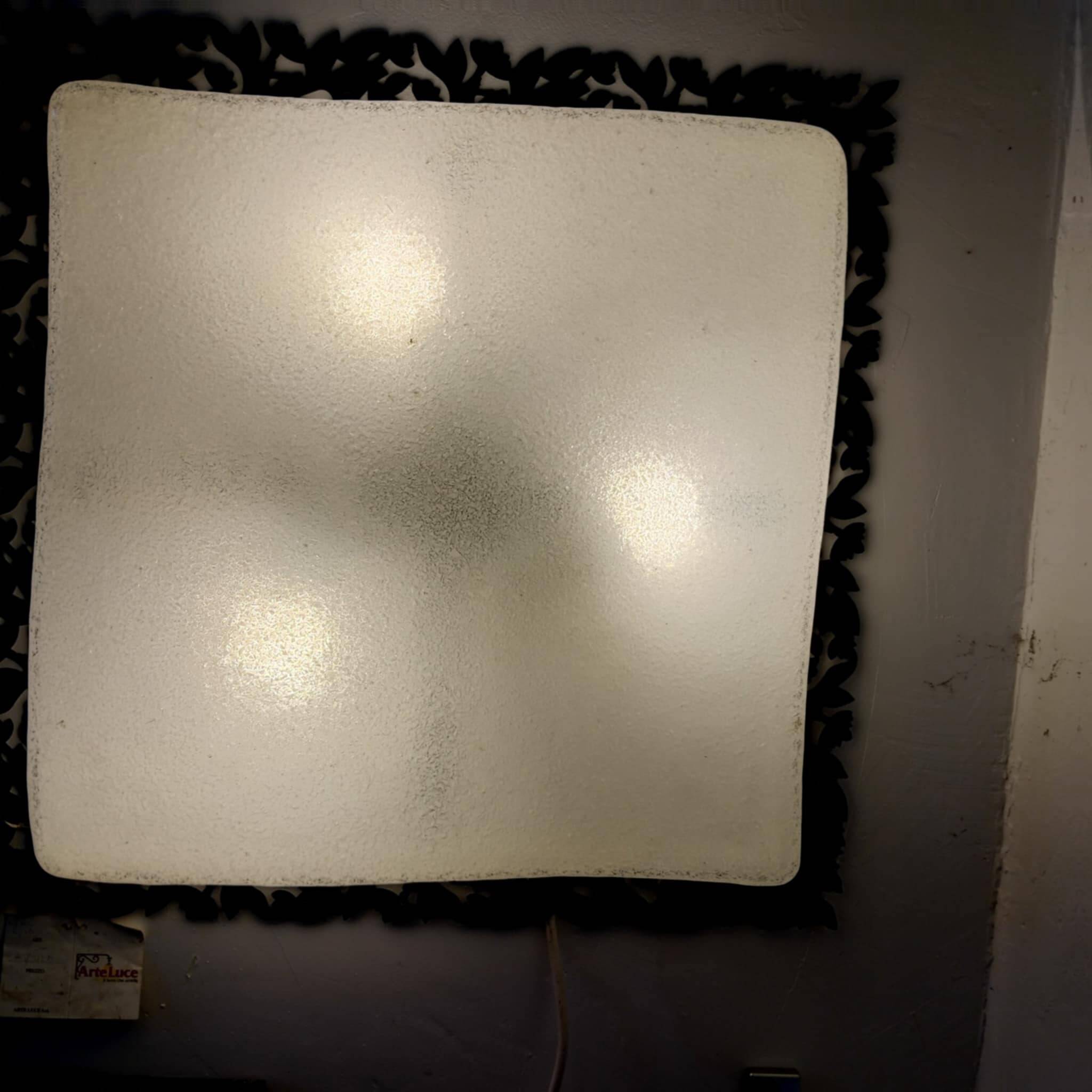 ARTELUCE square wall light in Murano glass and metal from the 70s/80s