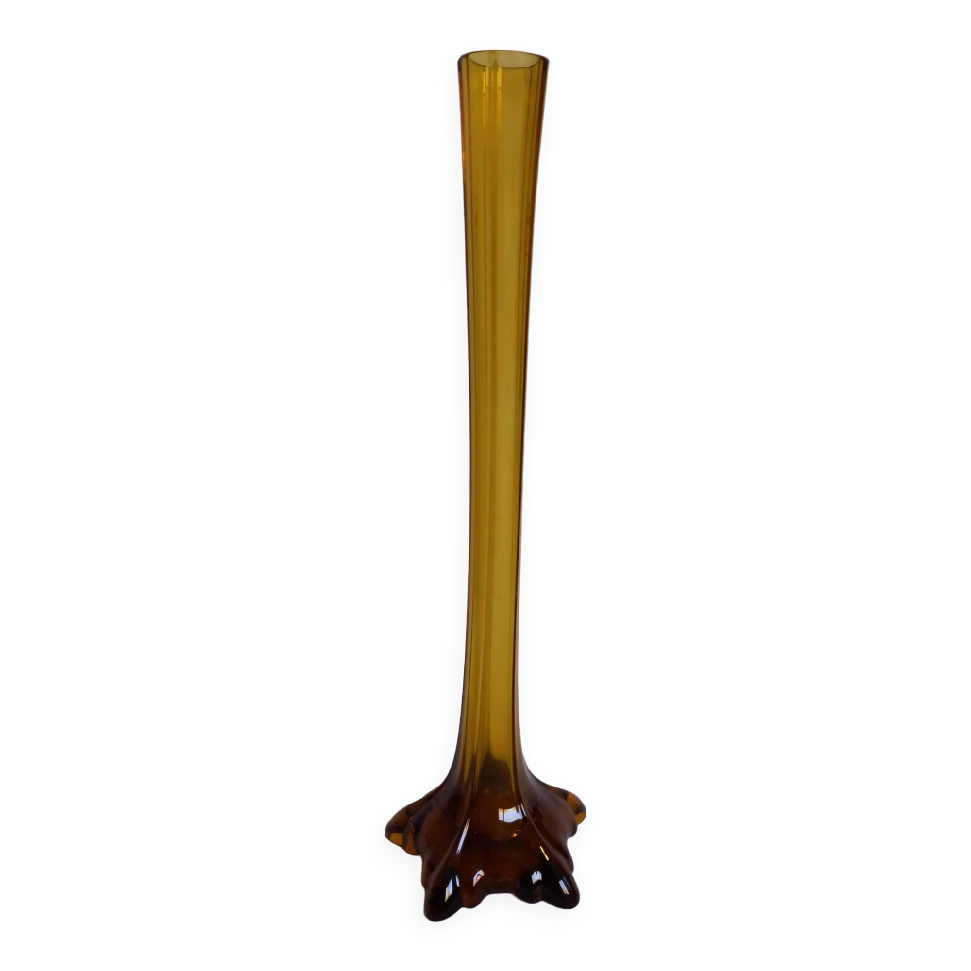 Murano style amber glass soliflore vase
