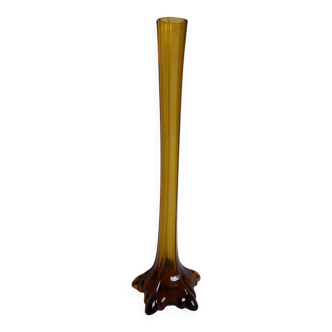 Murano style amber glass soliflore vase