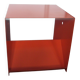 Side table, contemporary bedside table in orange metal