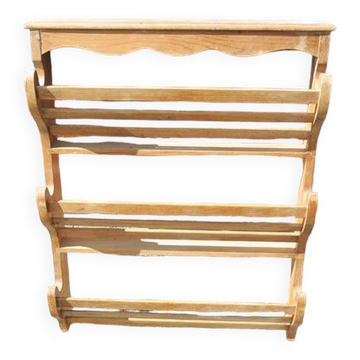 Ancien Vaisselier en Bois Clair