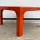 Square orange fiberglass coffee table
