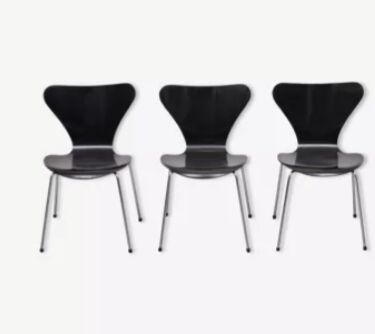 3 chairs arne jacobsen 3107