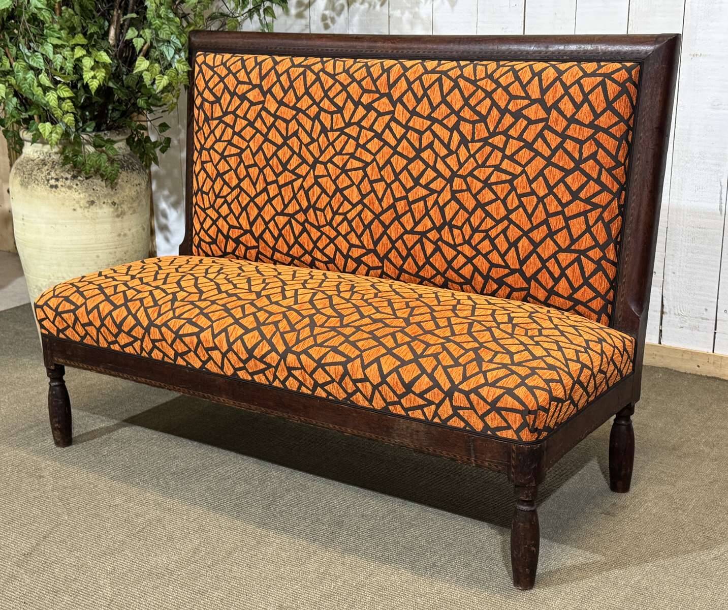 1930s bistro bench, upholstery and fabric completely redone.