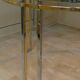 Dining table in chrome and gold steel, Romeo Rega style, Italy, 1970s.