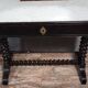 Napoleon III style dressing table in blackened wood, featuring an elegant octagonal mirror