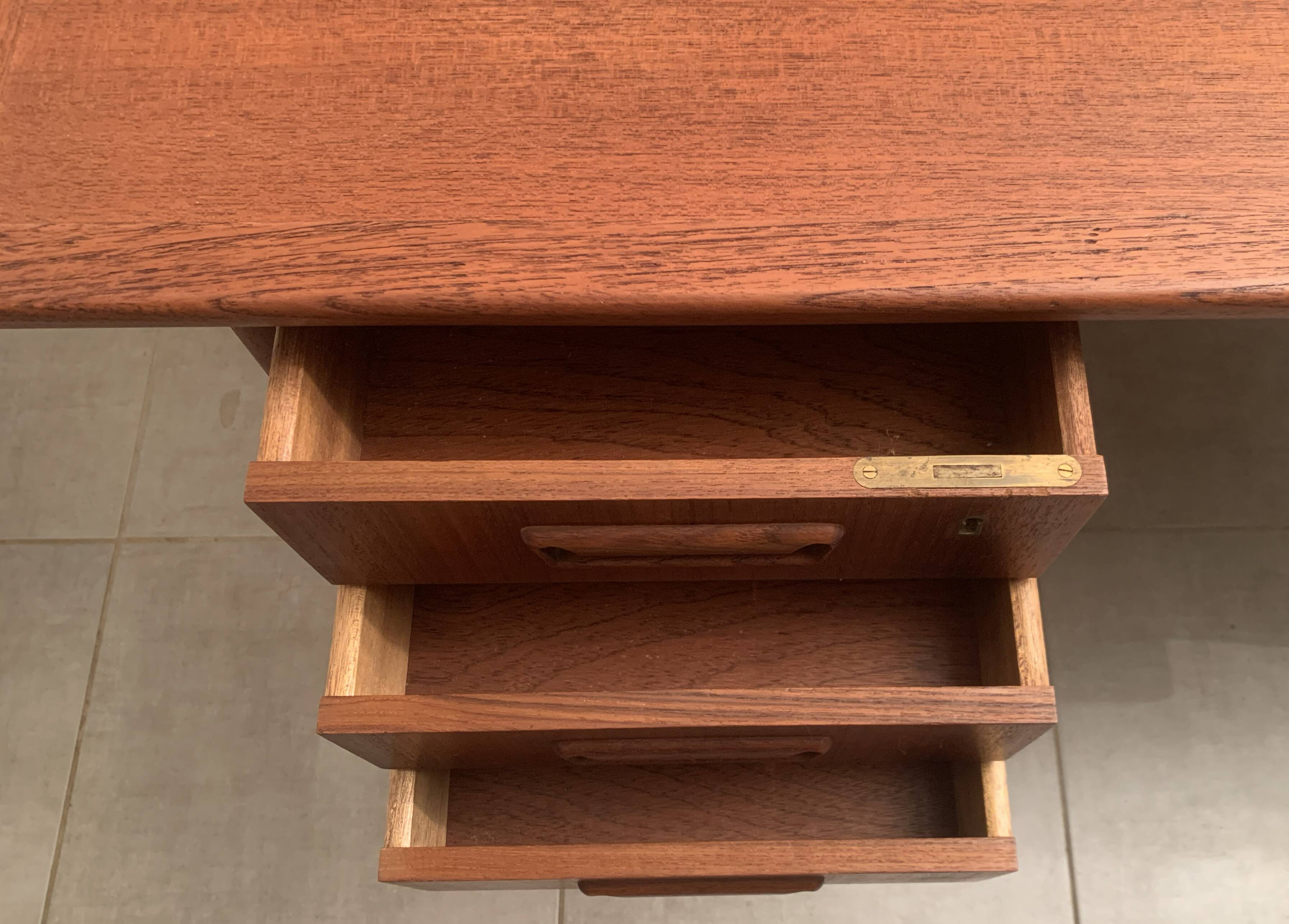 Vintage Danish teak desk by Gunnar Nielsen Tibergaard, 1960