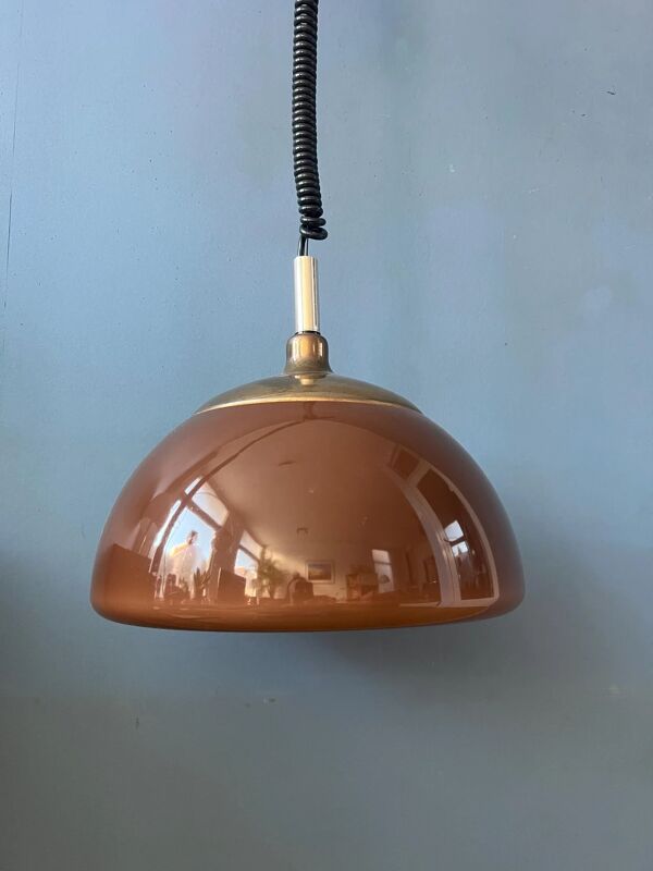 Lampe à Suspension Vintage Cosack Leuchten Plexiglas Marron - Orange