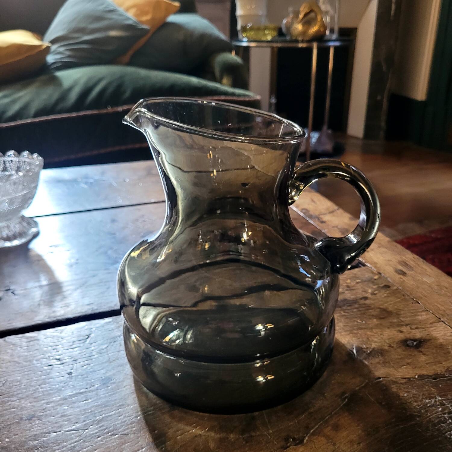 Blown smoked glass pitcher 60-70