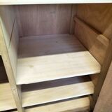 Small wooden sideboard with two doors.