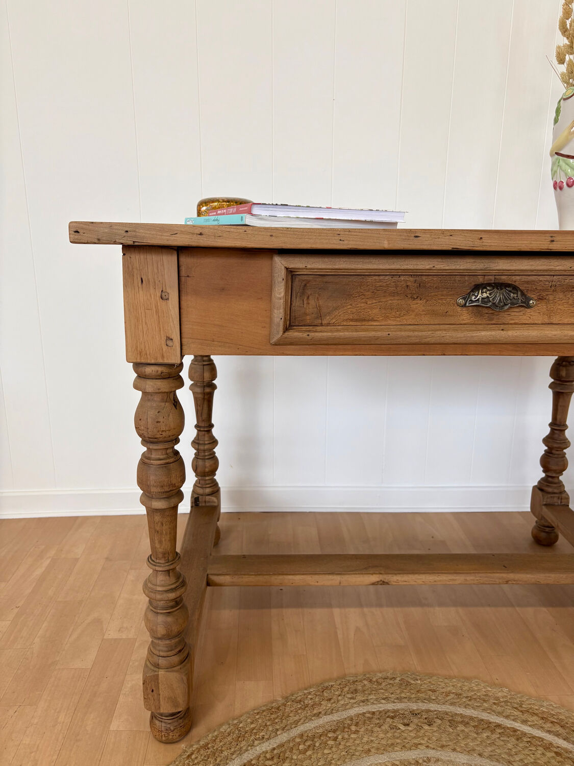 Renovated oak desk table