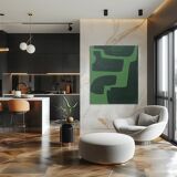 Organic abstract green on green 100x81cm