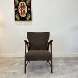 Danish teak & curly armchair