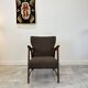 Danish armchair in teak & boucle fabric