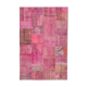 Handwoven turkish contemporary 208 cm x 314 cm pink patchwork carpet