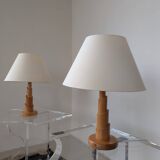 Pair of pine lamps, 1980s