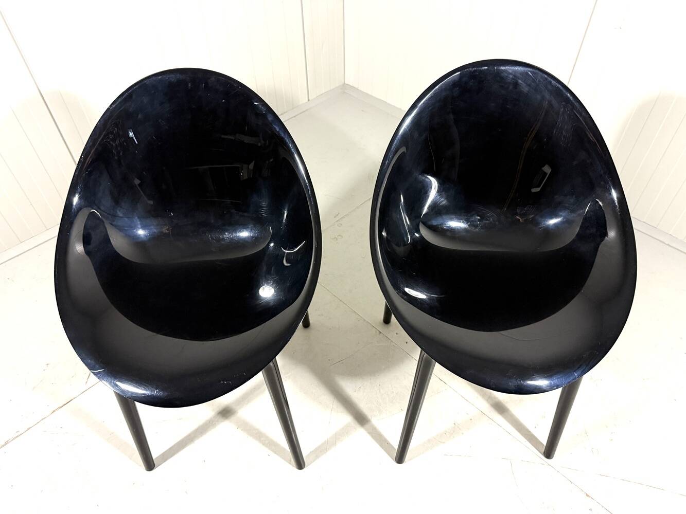 Philippe Starck glossy Super Impossible chairs, Kartell Italy