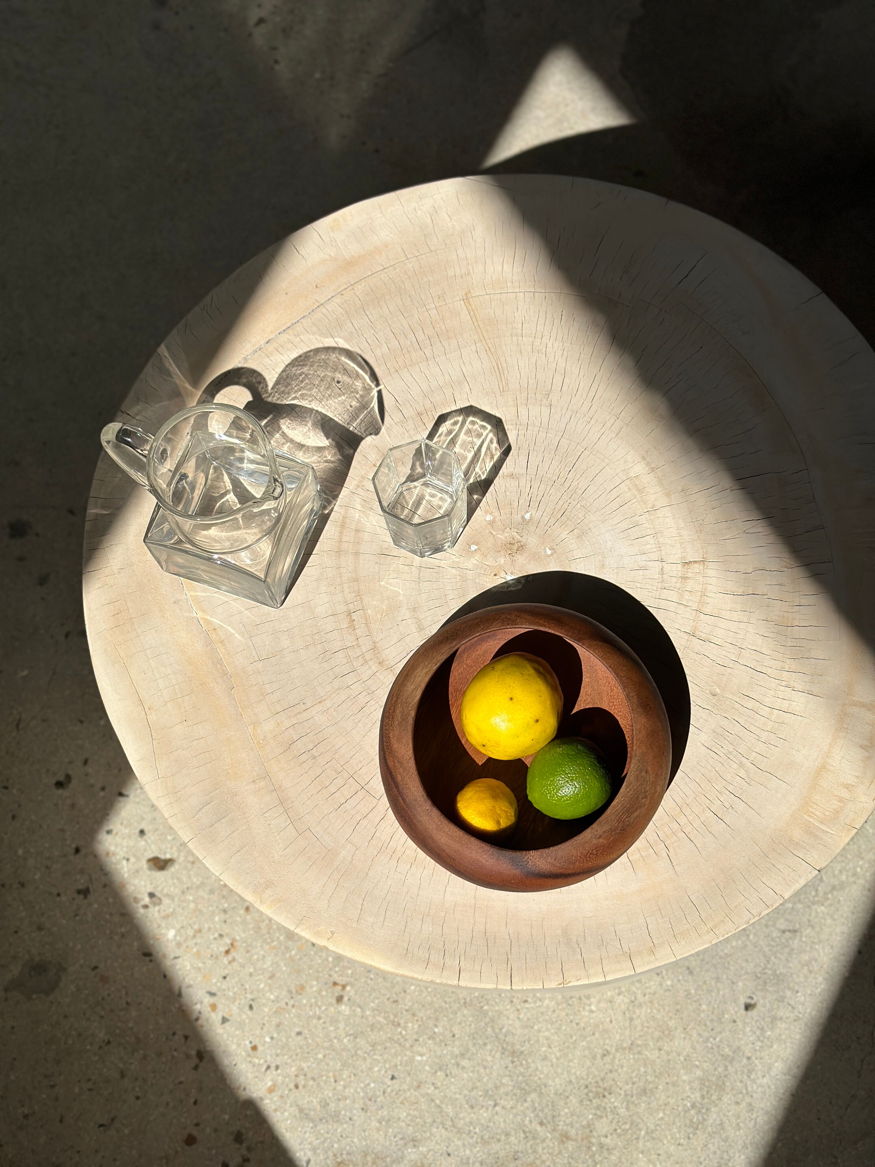 Bowl or monoxyl teak cut d:25.5