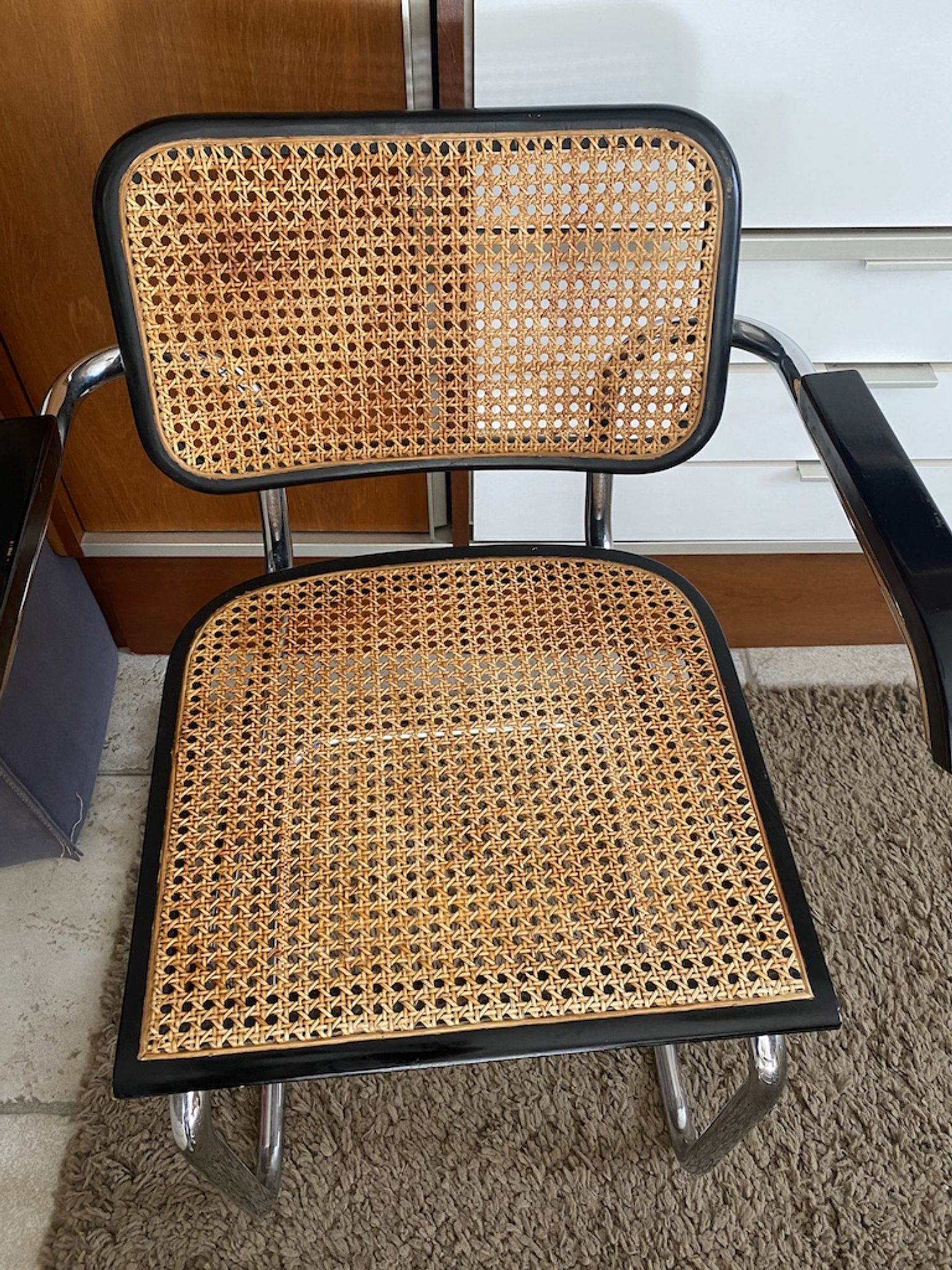 Set of 4 chairs B32 and 2 armchairs B64 Cesca by Marcel Breuer Italian Edition 1980