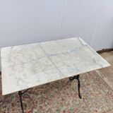 Bistro table with cast iron legs and marble top