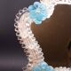 Classic Vintage Venetian Murano Bue Flower Glass Mirror, 1970s