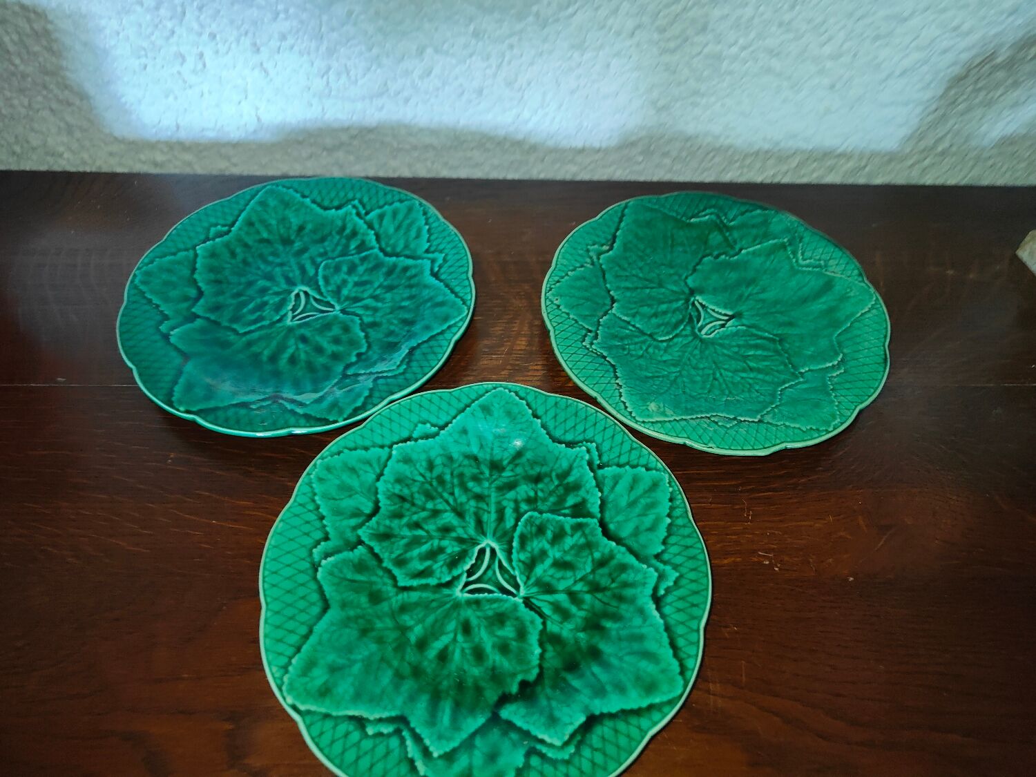 3 Old plates Gien France Creation Primefleur