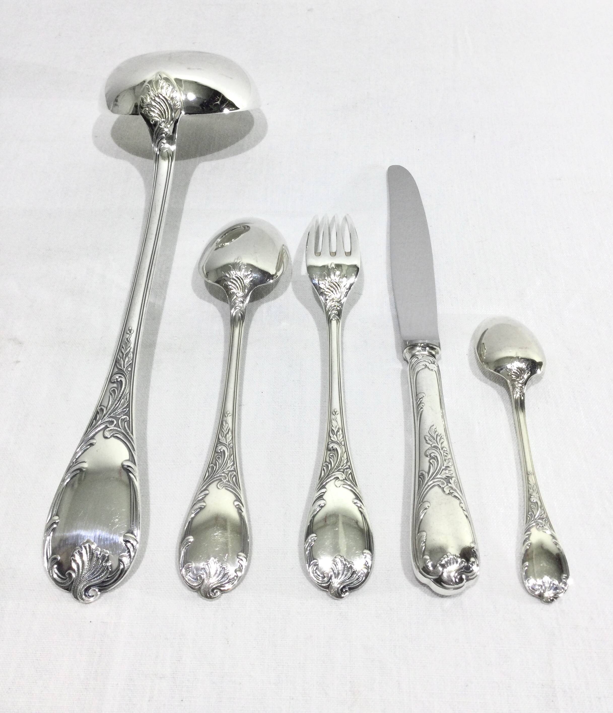 Christofle – 49-piece cutlery set Marly model