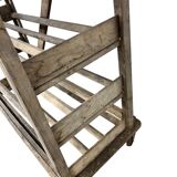 VINTAGE INDUSTRIAL WOODEN SHELF ON WHEELS