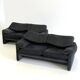 Cassina Maralunga 2 places noir-gris par Vico Magistretti
